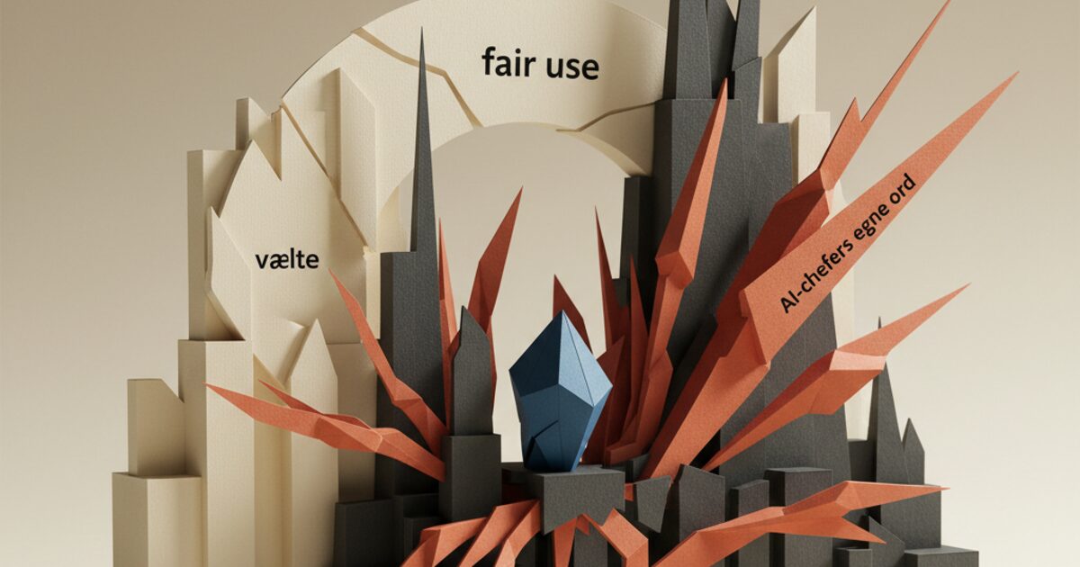 Redaktionel illustration til „AI-chefers egne ord kan vælte fair use-princippet“