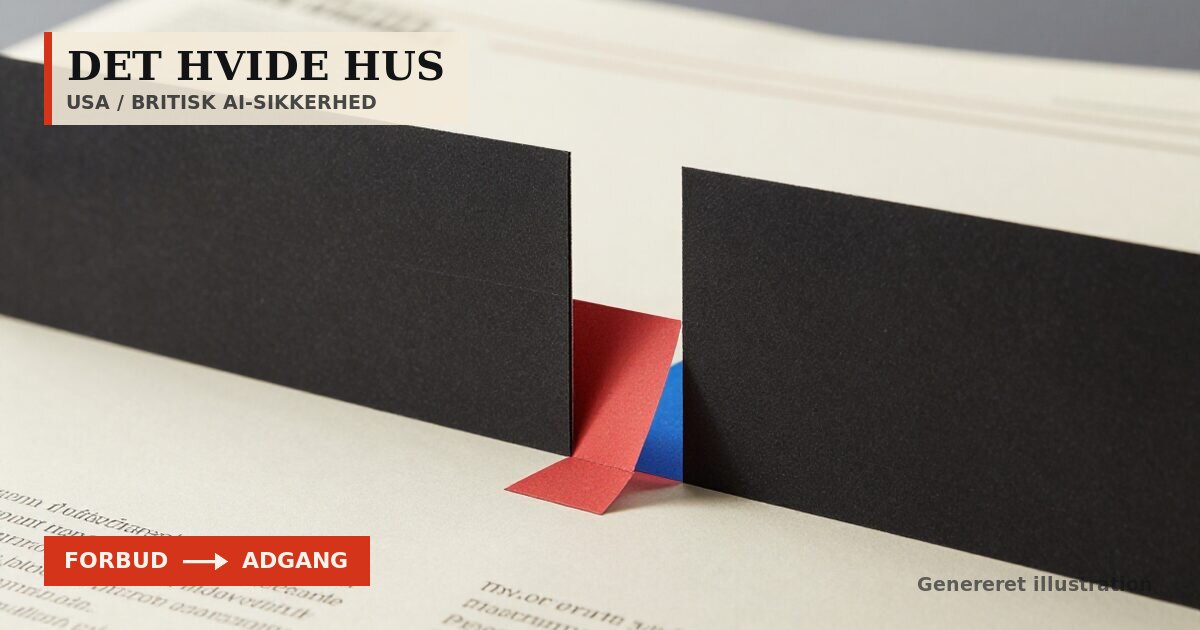 Redaktionel illustration til &bdquo;Det Hvide Hus ophæver forbud mod britiske AI-test&ldquo;