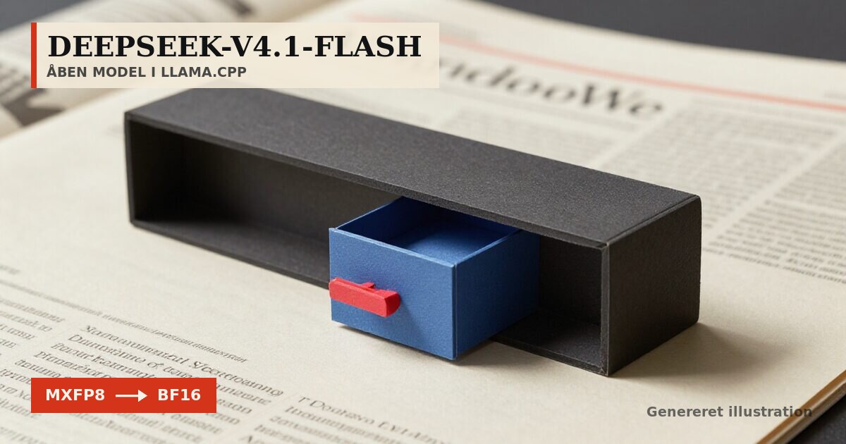 Redaktionel illustration til &bdquo;Du kan nu køre DeepSeek-V4.1-Flash i llama.cpp&ldquo;