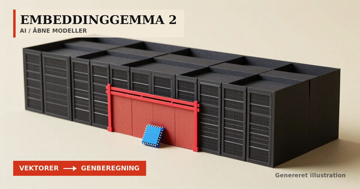 Redaktionel illustration til &bdquo;EmbeddingGemma 2 fjerner risikoen for dyre genberegninger&ldquo;