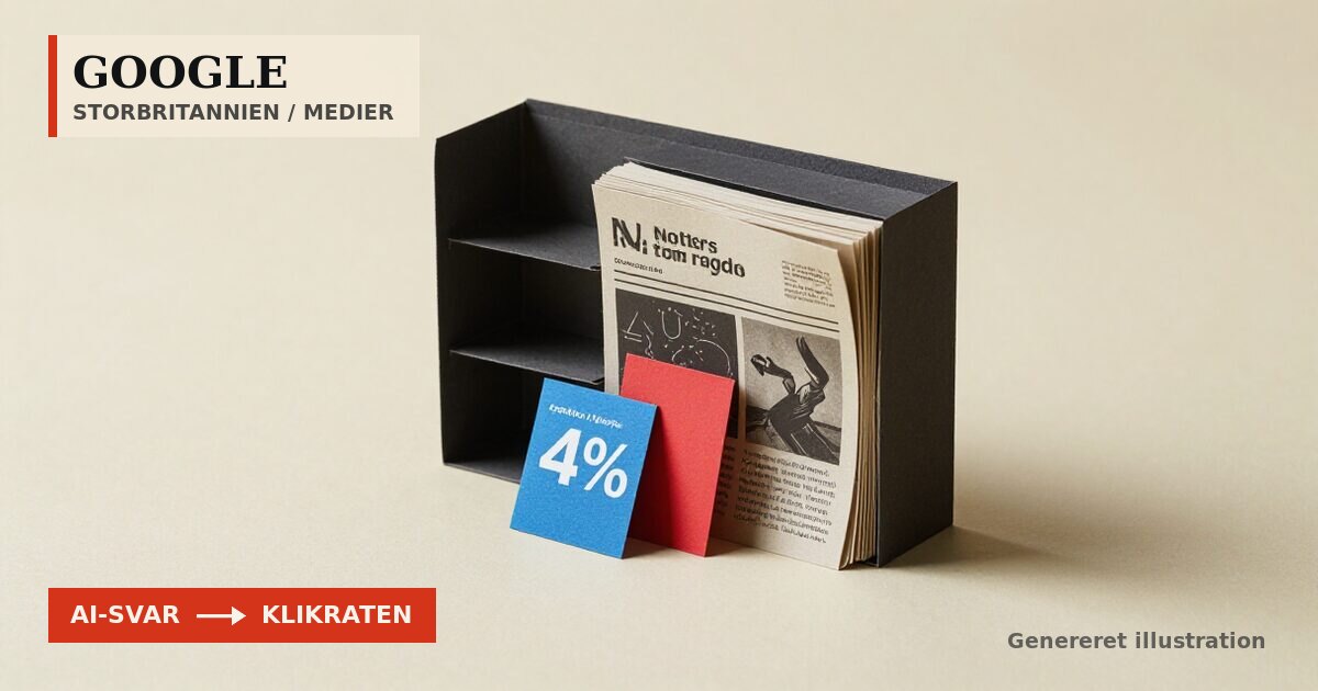 Redaktionel illustration til „Google benægter fald, mens Daily Mail mistede 89 procent“