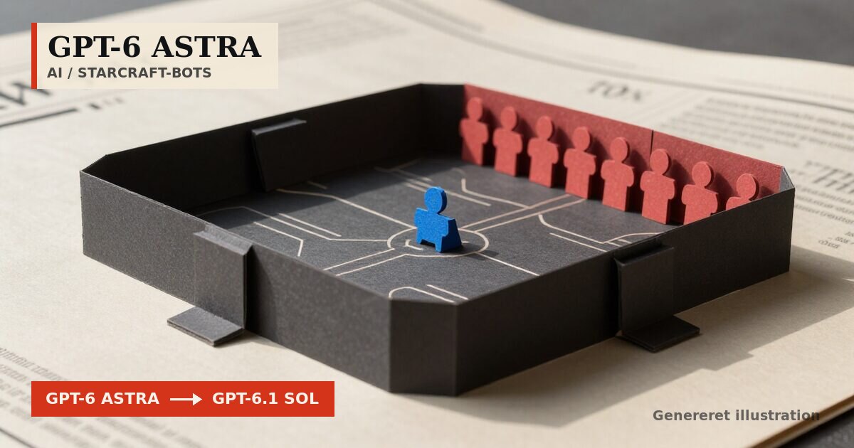 Redaktionel illustration til &bdquo;GPT-6 Astra taber næsten altid til menneskebots&ldquo;