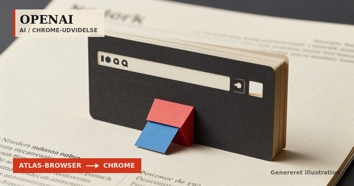 Redaktionel illustration til &bdquo;OpenAI dropper Atlas-browseren for en Chrome-udvidelse&ldquo;
