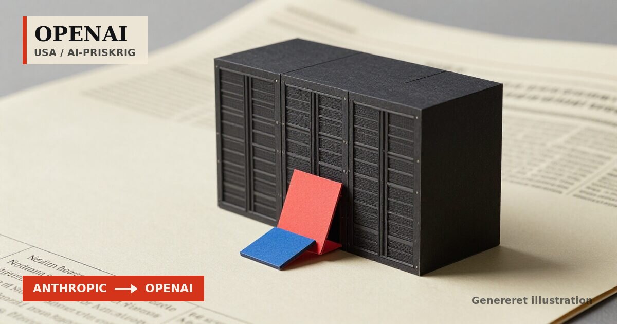 Redaktionel illustration til „OpenAI sænker prisen med op til 90 procent for store kunder“
