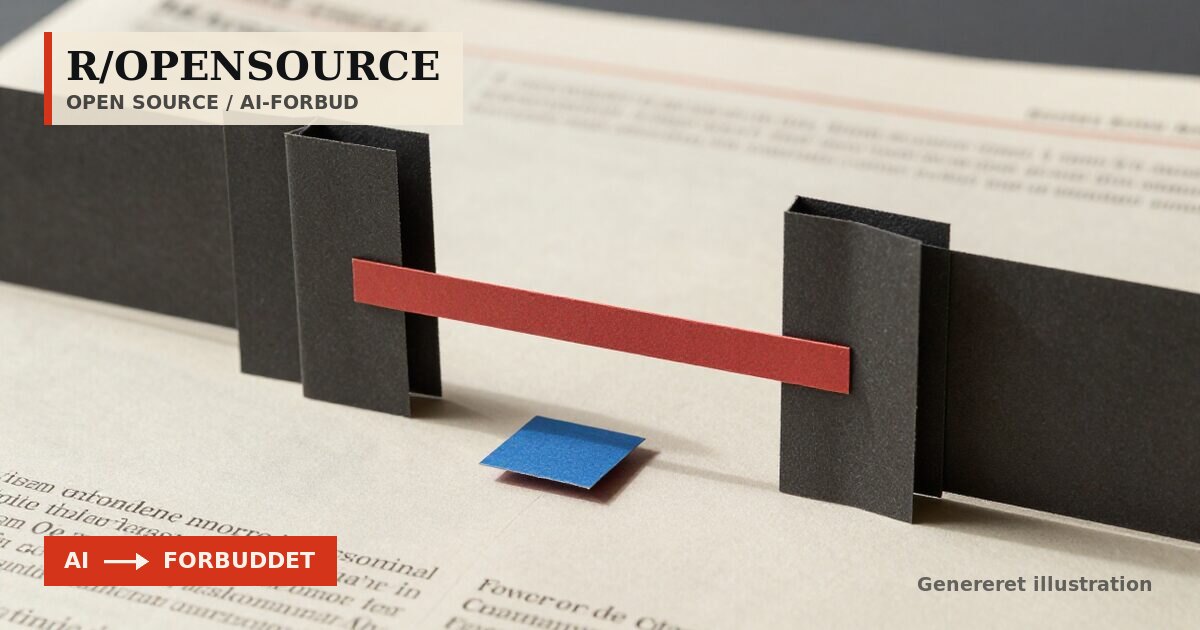 Redaktionel illustration til &bdquo;r/opensource forbyder alle projekter med AI&ldquo;
