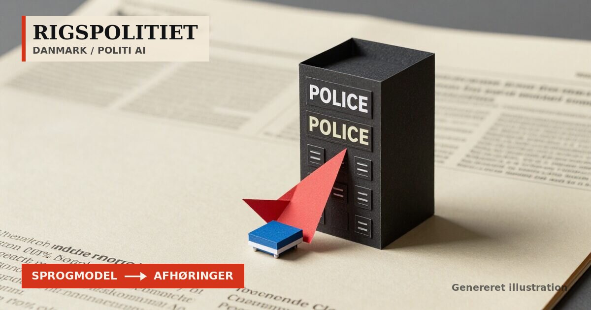 Redaktionel illustration til &bdquo;Rigspolitiet bygger egen AI til at skrive afhøringer ud&ldquo;