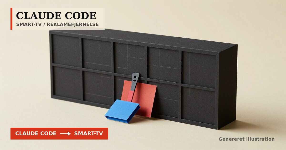 Redaktionel illustration til &bdquo;Tusinder fjerner reklamer fra smart-tv med Claude Code&ldquo;