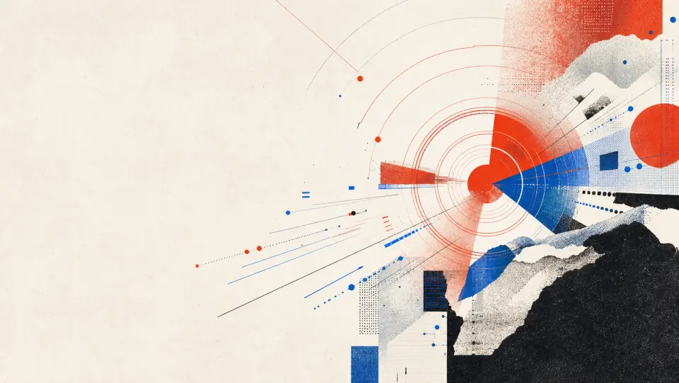 Abstrakt illustration fra AiNews Radars redaktionelle univers